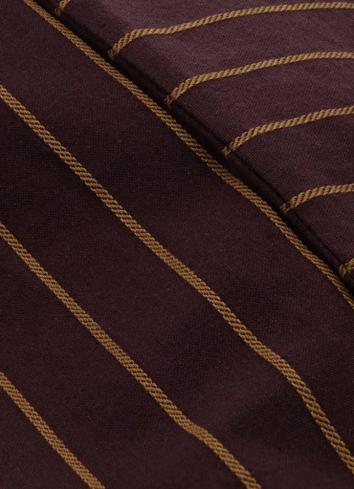 COUSSIN À RAYURES TISSÉES PRUNE