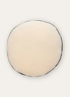 COUSSIN ROND EN VELOURS BLANC