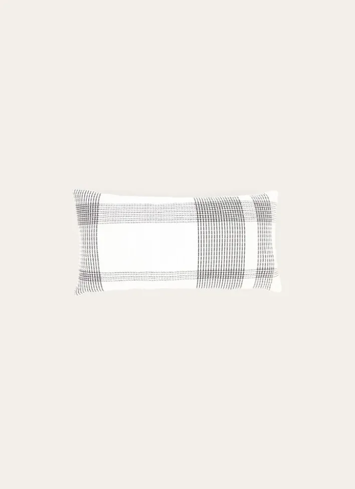 COUSSIN TISSÉ AVEC CARREAUX PLACÉS BLANC / NOIR