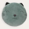 COUSSIN TÊTE DE CHAT vert