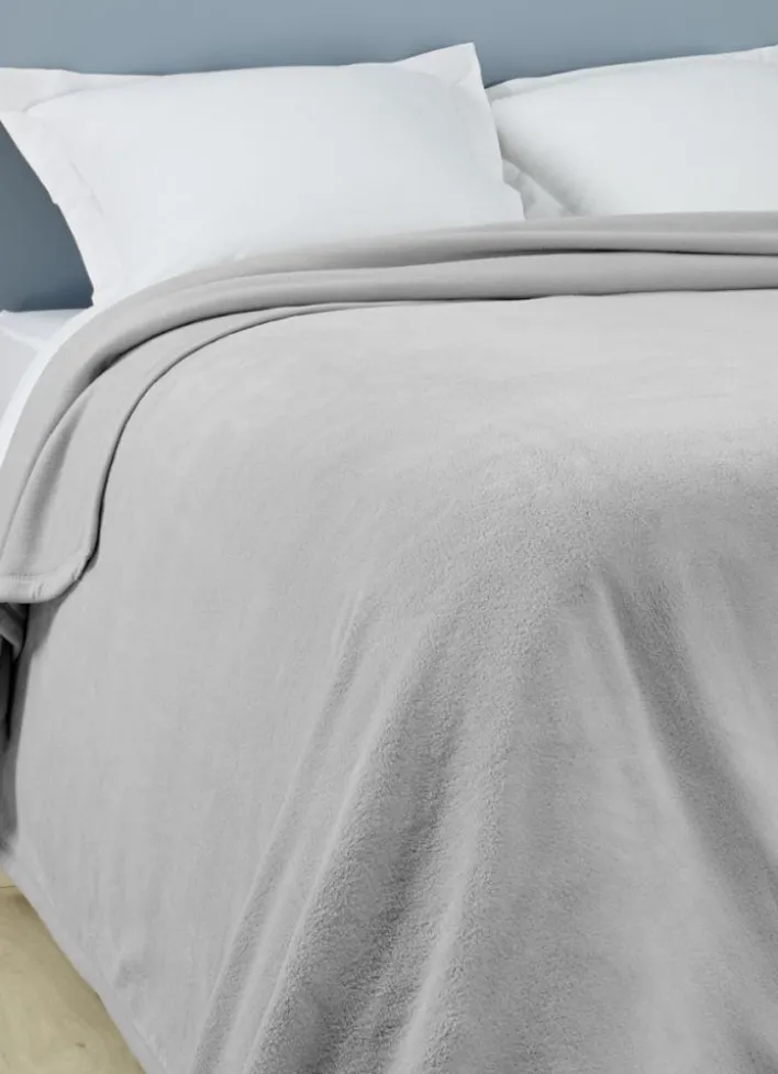 COUVERTURE DOUBLE FACE TRÈS CHAUDE GRIS ARGENT