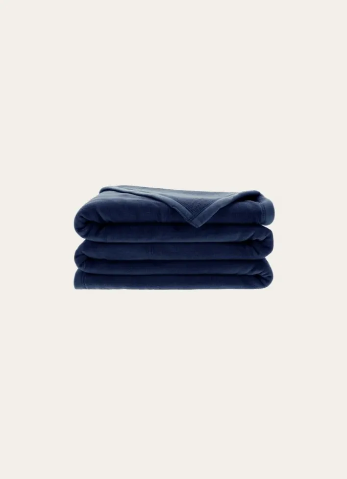 COUVERTURE DOUBLE FACE TRÈS CHAUDE BLEU GRIS