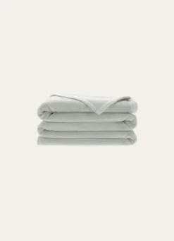 COUVERTURE DOUBLE FACE TRÈS CHAUDE GRIS ARGENT
