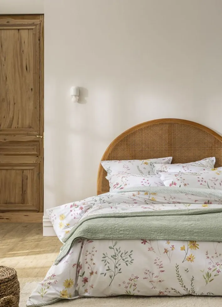 COUVRE-LIT EN COTON JACQUARD VERT