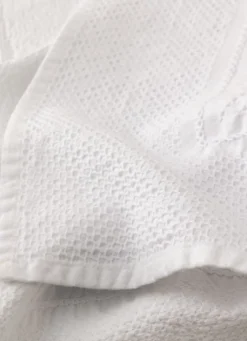 COUVRE-LIT EN JACQUARD DE COTON BLANC