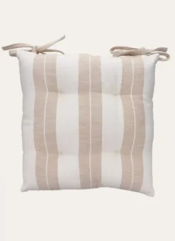 DESSUS DE CHAISE LARGES RAYURES BEIGE / ÉCRU