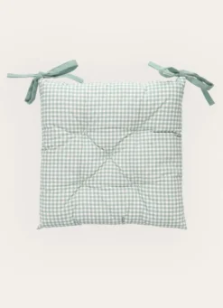 DESSUS DE CHAISE TOILE IMPRIMÉE FAÇON VICHY AMANDE