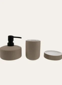DISTRIBUTEUR DE SAVON EN GRÈS TAUPE