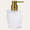 DISTRIBUTEUR DE SAVON STRIÉ TRANSPARENT