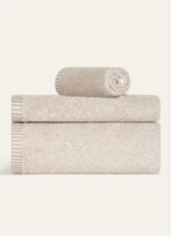 DRAP DE BAIN CHINÉ BEIGE