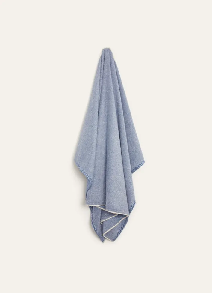 DRAP DE BAIN CHINÉ BLEU CHINE