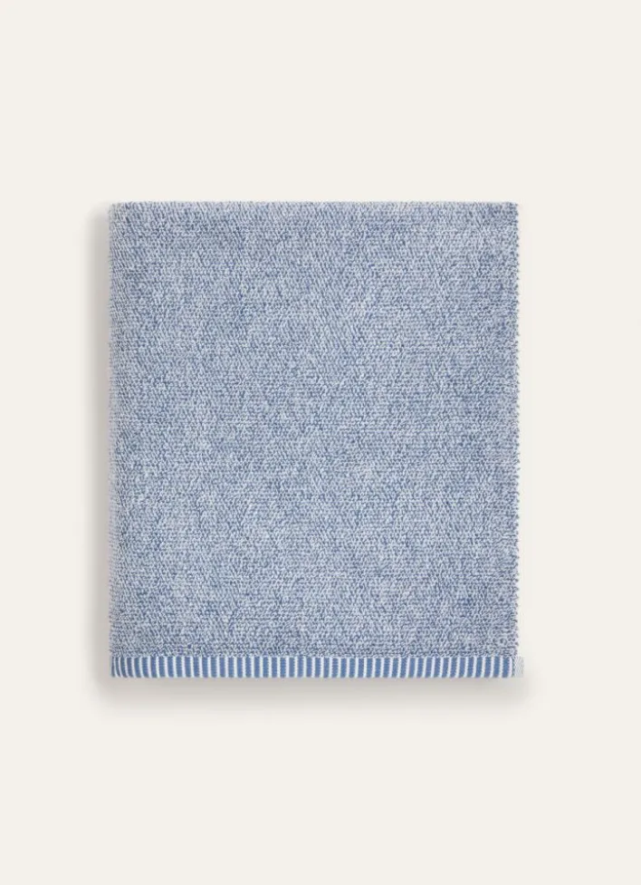 DRAP DE BAIN CHINÉ BLEU CHINE