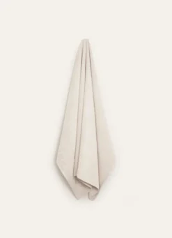 DRAP DE BAIN EN COTON LITEAU CISELÉ BEIGE