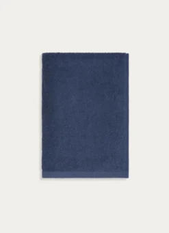 DRAP DE BAIN EN COTON UNI BASIL BLEU FONCÉ