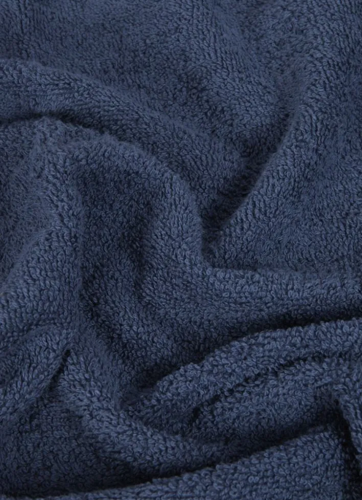 DRAP DE BAIN EN COTON UNI BASIL BLEU FONCÉ
