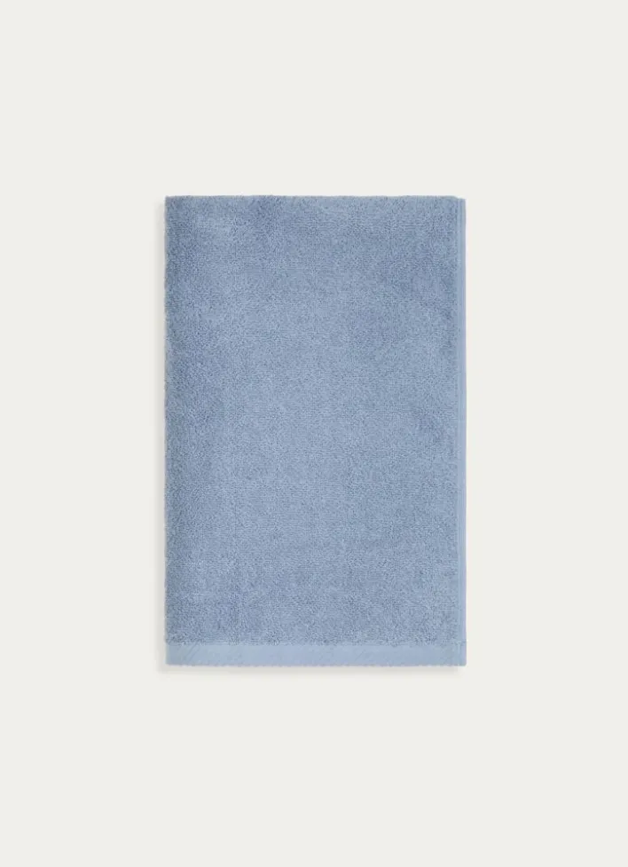 DRAP DE BAIN EN COTON UNI BASIL BLEU