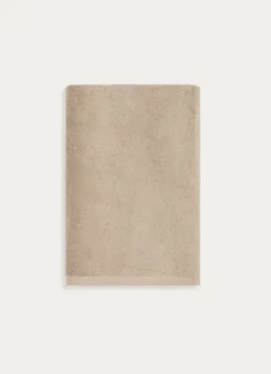 DRAP DE BAIN EN COTON UNI BASIL BEIGE FONCÉ
