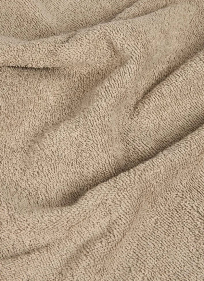 DRAP DE BAIN EN COTON UNI BASIL BEIGE FONCÉ