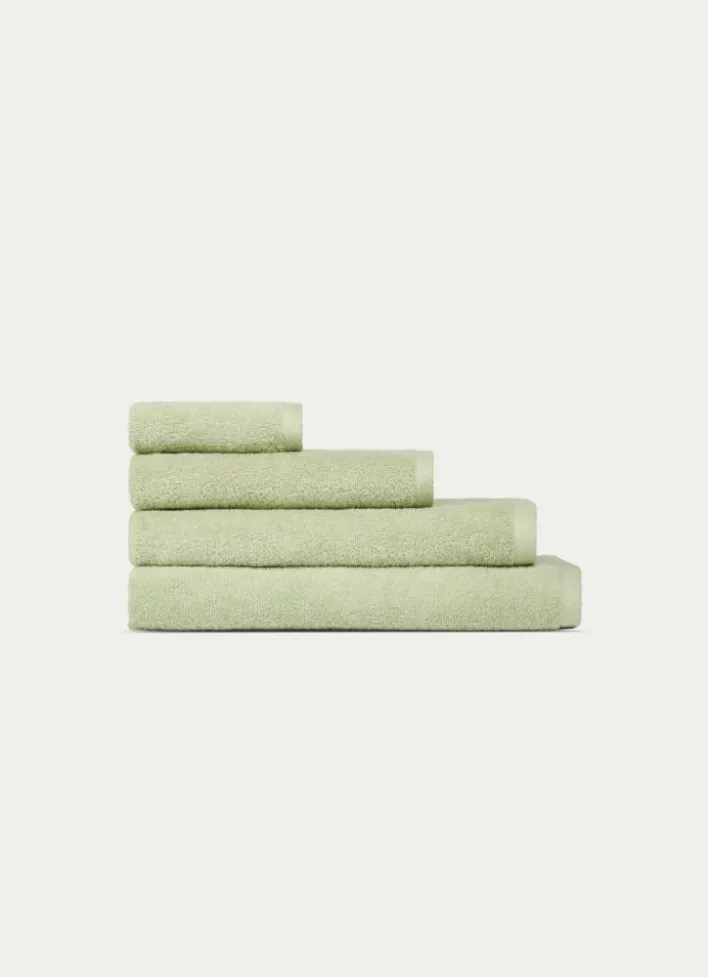 DRAP DE BAIN EN COTON UNI BASIL VERT