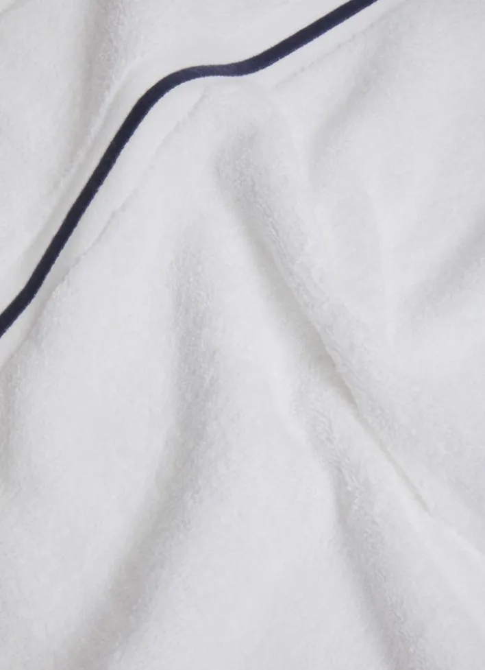 DRAP DE BAIN FINITION BOURDON OPÉRA BLANC/MARINE