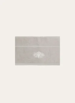 DRAP DE BAIN VELOURS EN COTON BRODERIE 500GR GRIS PERLE