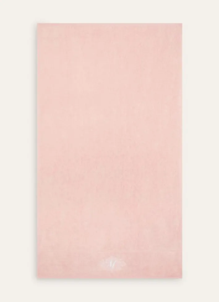 DRAP DE BAIN VELOURS EN COTON BRODERIE 500GR ROSE