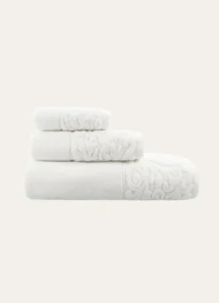 DRAP DE DOUCHE CISELÉ BLANC