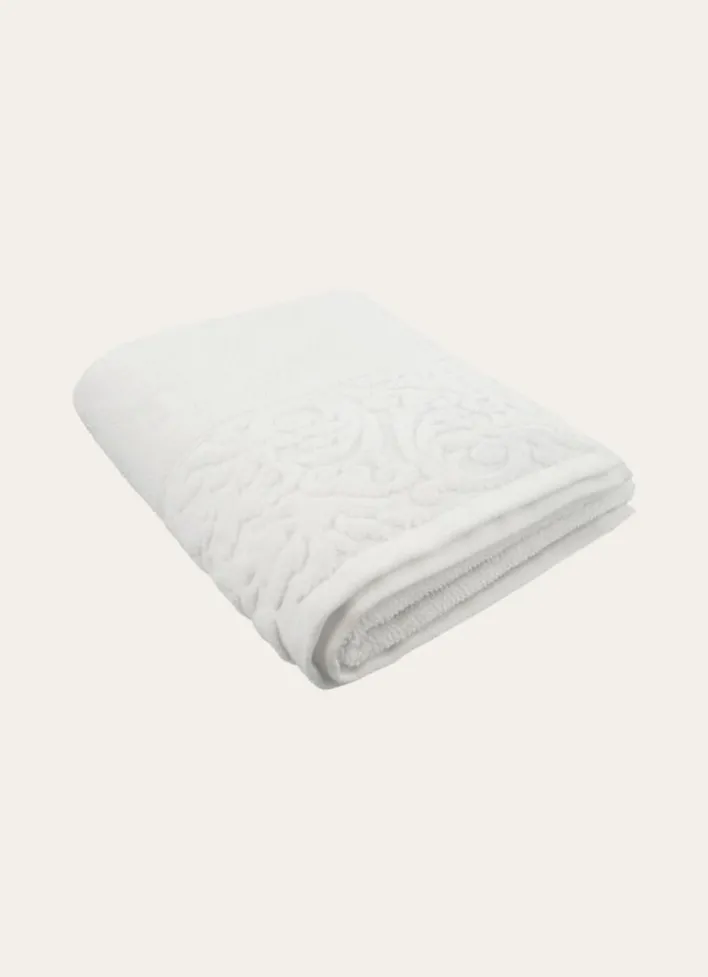 DRAP DE DOUCHE CISELÉ BLANC