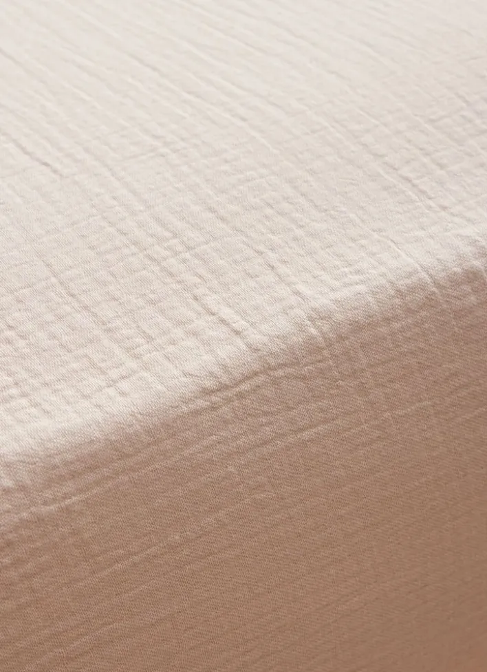 DRAP HOUSSE EN DOUBLE GAZE SABLE