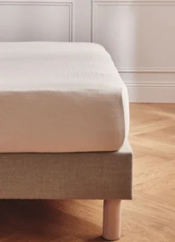 DRAP HOUSSE EN DOUBLE GAZE SABLE