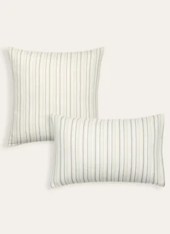 DRAP HOUSSE EN GAZE DE COTON RAYÉE ECRU