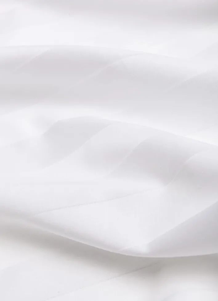 DRAP HOUSSE JACQUARD RAYURE BÂTON BLANC