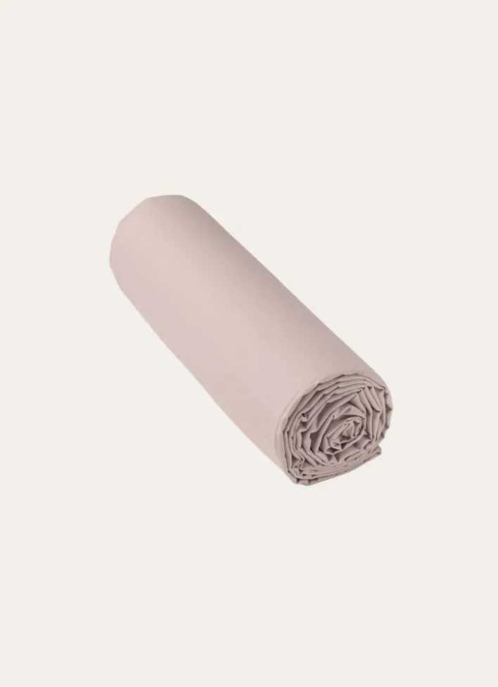 DRAP HOUSSE UNI EN COTON GRAND BONNET 32CM TAUPE CLAIR