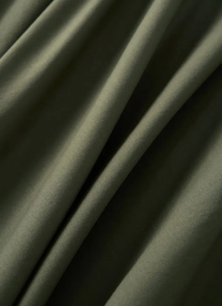 DRAP HOUSSE UNI EN COTON LAVÉ BIO KAKI