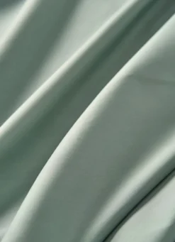 DRAP HOUSSE UNI EN PERCALE DE COTON VERT DE GRIS