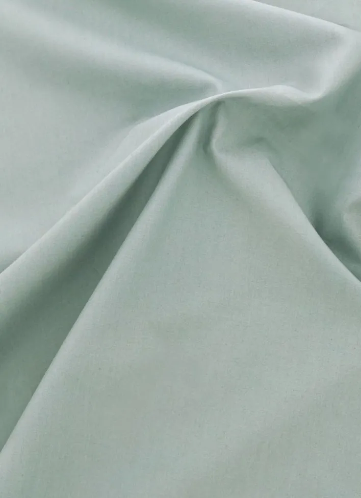 DRAP HOUSSE UNI EN PERCALE DE COTON VERT DE GRIS