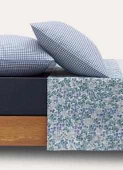 DRAP PLAT EN COTON UNI BLEU
