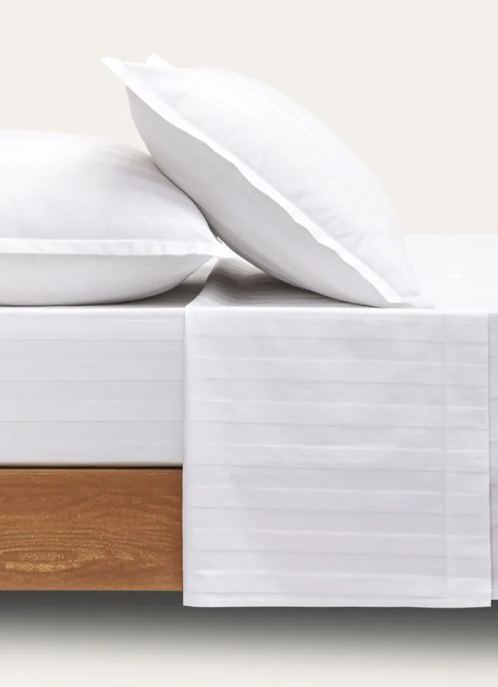 DRAP PLAT JACQUARD RAYURE BÂTON BLANC