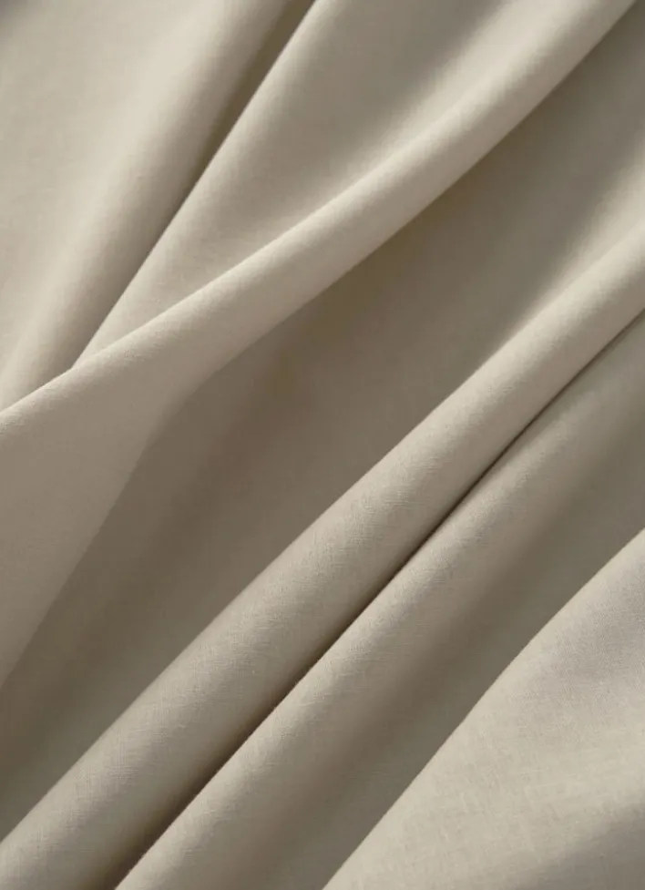 DRAP PLAT UNI EN COTON TAUPE CLAIR