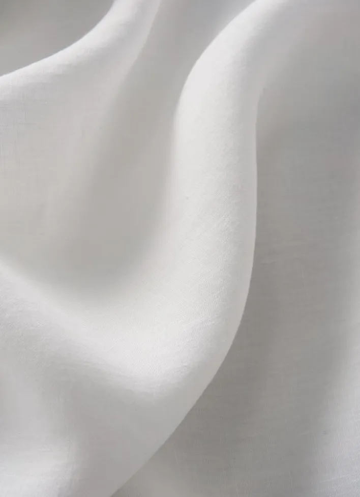 DRAP PLAT UNI EN LIN LAVÉ - 165GR BLANC