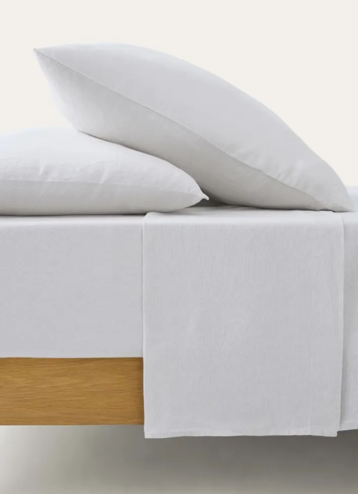 DRAP PLAT UNI EN LIN LAVÉ - 165GR BLANC