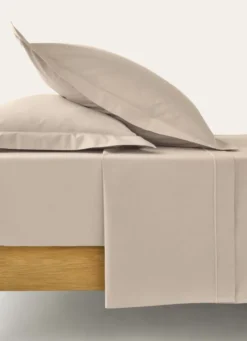 DRAP PLAT UNI EN PERCALE DE COTON SABLE