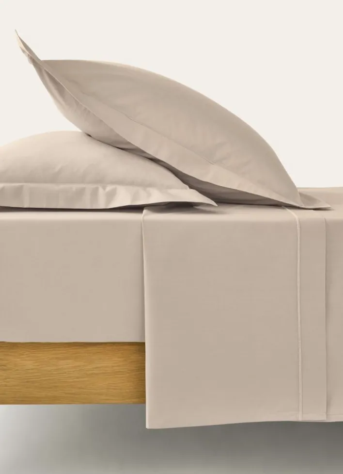 DRAP PLAT UNI EN PERCALE DE COTON SABLE