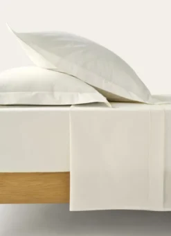 DRAP PLAT UNI EN PERCALE DE COTON ECRU
