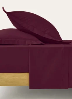 DRAP PLAT UNI EN PERCALE DE COTON GRENAT