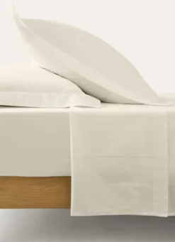 DRAP PLAT UNI SATIN DE COTON RAYURES JACQUARD IVOIRE