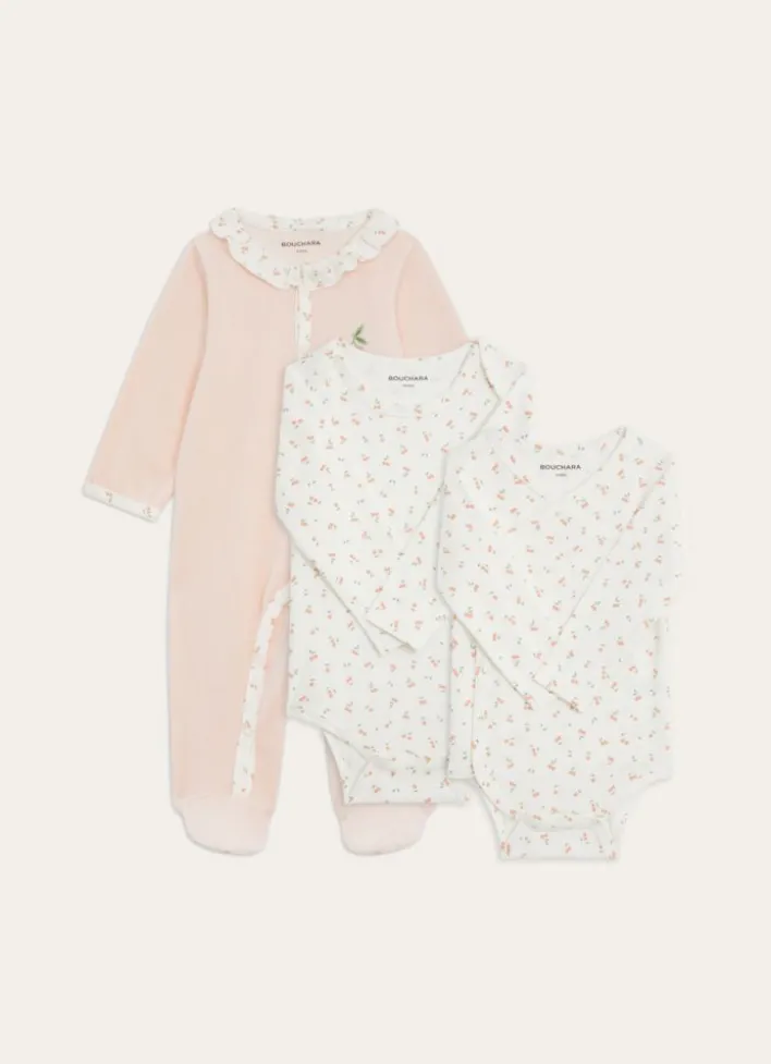 ENSEMBLE GRENOUILLÈRE ET BODY CERISES MULTICOLORE
