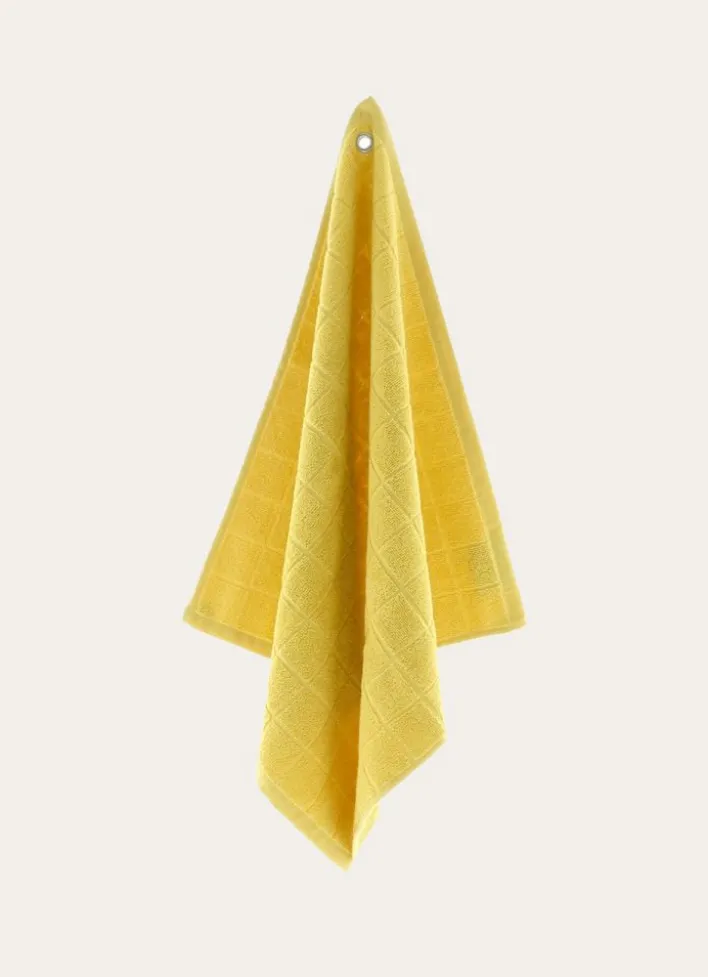 ESSUIE-MAINS À CARREAUX EN COTON JAUNE