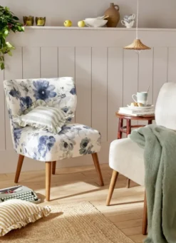FAUTEUIL EN TISSU AVEC PIEDS EN BOIS MULTICOLORE