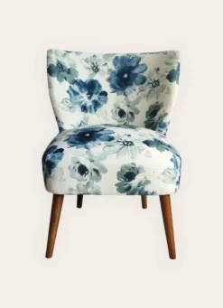 FAUTEUIL EN TISSU AVEC PIEDS EN BOIS MULTICOLORE